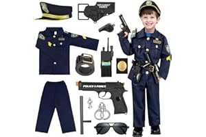 INNOCHEER Polizei Kostüm Kinder, Polizei Kostüm für Kinder, Polizei Spielzeug für Kinder Jungen Halloween Karneval