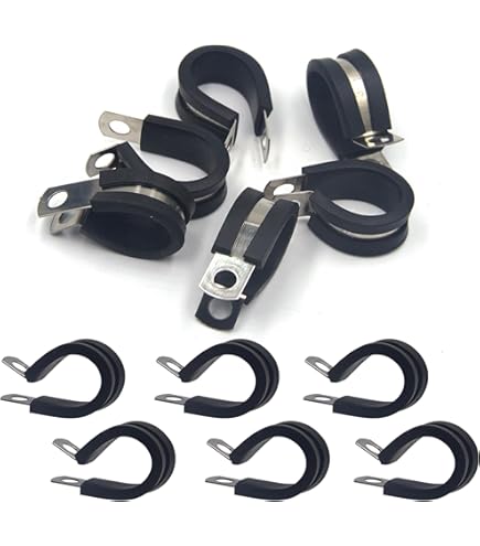 Lot De 9 Clips P Caoutchoutés 34mm - Collier Serrage Acier Inox 304, Pour Tuyaux, Câbles, Automobile, Marine