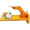 MEXZA™ Wooden Table Top Coconut Scraper Chirava Grater Thengai Thuruvi Stainless Steel Neck