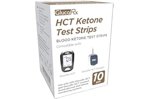 GlucoRx HCT Ketone Test Strips, 10-Count
