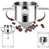 Foyucool Stainless Steel Coffee Filter, Reusable, Double Mesh | Collapsible Drip Coffee Filters, Paperless Filters, Easy to C