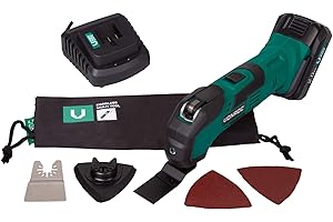 VONROC Herramienta multifunción VPower 20V – juego completo con 2.0Ah batería, cargador rápido, accesorios y estuche de almacenamiento