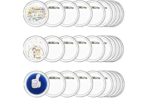 FOGAWA 30 pcs Buttons Selber Machen ohne Buttonmaschine JGA Buttons Kinder Buttons Anstecker 60mm Ansteckbuttons mit Sicherheitsnadel Button Pins für JGA Foto Bild Kleidung