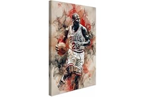 AREDE Obrazy, dekoracja ścienna na płótnie, Michael Jordan, Art Decor, do salonu, dekoracja pokoju, obrazy ścienne, nowoczesny obraz, 40 x 60 cm, gotowa do zawieszenia