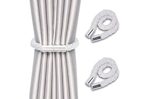 NAHUAA 2 Stück Raffhalter für Vorhänge Magnetisch Weiß Raffhalter für Gardinen Halterung Gardinenhalter Raffhalter für Haus Büro Dekoration