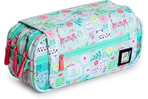 PracticOffice Estuche Portatodo Triple Design de Amplios Apartados Interiores con Cremallera Individual para Material Escolar y Viaje (Cats)