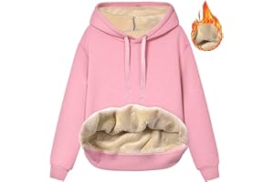 Rayson Sudadera con Capucha para Mujer Manga Larga Casual Sudaderas de Forro Polar Ropa Deportiva con Bolsillo
