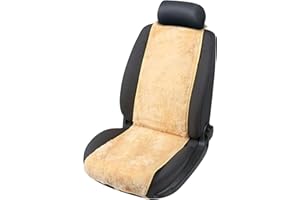 Walser Funda de Asiento de Piel de Cordero Cosmo, Funda de Asiento de Coche 100% Piel de Cordero, Funda de Asiento de Piel de Cordero, Protector de Asiento de Piel de Cordero Beige