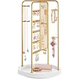 BELLE VOUS Porta Collane e Orecchini - Espositore Collane e Gioielli - Portagioie Rotante - 23 Ganci - 20,5 x 35cm - Organizer per Bracciali e Anelli