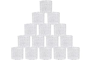 SwirlColor Serviettenringe Silber, 20 Stücke Bling Strass Serviettenhalter Serviettenringe Weihnachten zum Essen Hochzeit Geburtstag Tischdekoration