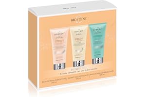 Biopoint - Set Regalo Bagnoschiuma: Bagnocrema Addolcente, Bagno Olio Setificate, Bagnocrema Energizzante - Nutre e Deterge con Delicatezza, 200mlx3