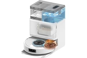 iRobot Roomba Plus 505 Combo con Base AutoWash multifunción y autolimpiable, mopas DualClean con PerfectEdge, PrecisionVision IA, Clearview Pro LiDAR, Secado Aire Caliente mopas, 75 días autovaciado_B