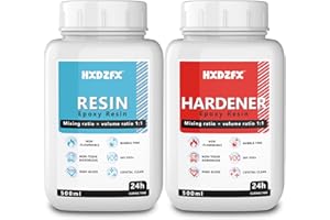 HXDZFX Resina epossidica 1000ml /1160g - resina epossidica trasparente Resina da colata bicomponente per arte, oreficeria e decorazioni, resina epossidica trasparente kit Toolkit professionale aggiuntivo