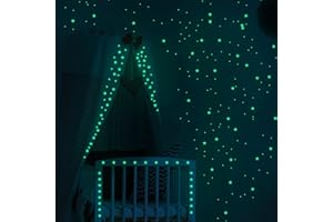 POVANJER Estrellas luminosas para el techo - Pegatinas decorativas que brillan en la oscuridad para niños, pegatinas de pared brillantes con estrellas para decoración de dormitorio, pared de techo del hogar
