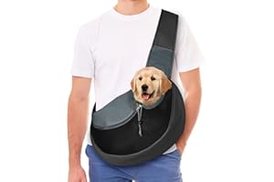 Brynnl Bolsa de Hombro para Mascotas, Hand Free Bolso Bandolera para Mascotas De Un Hombro, para Gatos, Cachorros, Bandolera Ajustable con Bolsa de Malla Transpirable para Caminar al Aire Libre