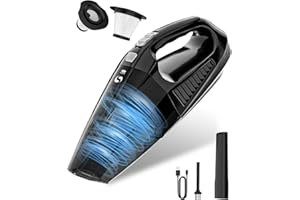 SERVOMASTER Aspirateur Voiture, Aspirateur à Main Portable Haute Performance, Mini Aspirateur 2 Heures De Charge Rapide, Aspirateur De Voiture Avec Filtre HEPA Lavable, pour Voiture Animaux Maison Car