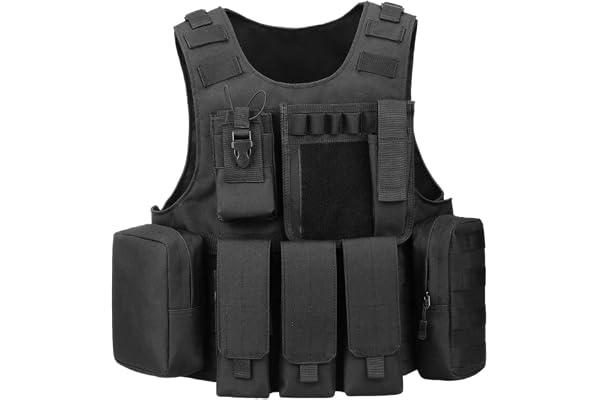 HUNTVP Gilet Tactique Armée Militaire Molle Airsoft Gilet pour Hommes Femmes Camping Randonnée Chasse À L'extérieur