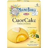Mulino Bianco CuorCake Merenda Farcita con Crema al Limone con Limoni Italiani, Senza Olio di Palma, 6 CuorCake