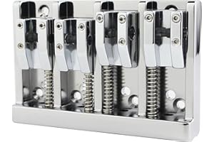 Guyker Gitara basowa mostek - 4-strunowy mostek basowy w stylu A .656" .687" .728" .750" .787" Regulacja odstępu strun, chrom