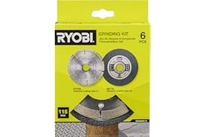 Ryobi - Kit 6 disques meuleuse diam. 115 mm - 1 disque diamant et 5 disques à tronçonner - RAK6AGD115