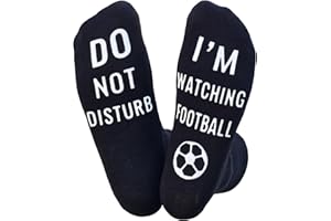 Dekzked Funny Socks for Men Women Do Not Disturb I'm Watching Football Socks,Anti-slip Cotton Lounge Socks, Novelty Birthday Gifts for Football Fans