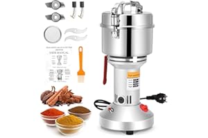 MINENICE Elektrische Getreidemühle, 500g 220V Elektrische Mühle Ultrafeines Mahlwerk, 36000 U/min Getreidemühle mit drei Klingen für Kräuter, Gewürze, Nüsse, Getreide, Kräuterpulvermaschine