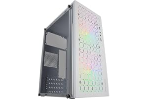 Mars Gaming MC-CORE, Case PC Micro-ATX Ultra-Compatto, Design Frontale Metal-Mesh, 2x Ventole FRGB 120mm, Case Gaming con Finestra Laterale Completa, Case PC Mini-ITX, USB 3.0, Bianco