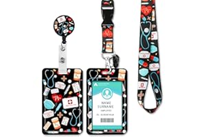 COCHIE Ausweishülle mit Band, Kartenhalter Ausweis mit Drehbarer Karabinerverschluss, für Frauen, Lehrer, Krankenschwestern, Doktor, Student