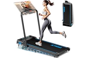 FOUSAE 5 in 1 Folding Electric Treadmill with Tilt, Folding Treadmill, 12 km/h, App, Remote Control and Dual LED Display, No Installation Required