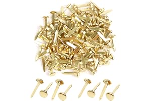 HLMYER 150 Pcs Paper Fasteners,Paper Fasteners Split Pins,Multi-Purpose Split Pins,8x19mm Gold Paper Clips Round Head Mini Brass Brads DIY Split Pins for Crafts Scrapbooks Cards Photo Walls(Gold)