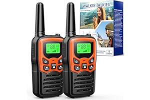 Hapikids Walkie Talkie Erwachsene, Funkgeräte Set Camping Zubehör Wishouse Walkie Talkies 5 km Camping Gadgets Essentials Walky Talky Kinder Funkgerät mit Taschenlampe LED
