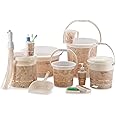 Liza Orry - 11 pcs Bathroom Accessories Set Plastic Bath Set Bathroom 20 LTR. Bucket, 1 LTR. Mug Combo Set for Home Bathroom Set. (Beige)