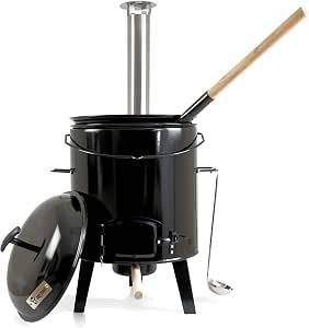 Bbq Toro Gulaschkanone Gulaschkessel Eintopfofen Ungarischer Kesselgulasch Topf 17 Liter Emailliert Mit Deckel Fur Die Outdoor Kuche Feldkuche Amazon De Garten 