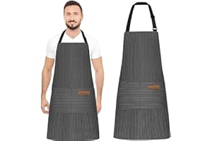 SiHuiTu Adjustable Apron Unisex Apron with Pocket Cooking Kitchen Chef Aprons for Women Men Home Kitchen Butchers BBQ Restaurant