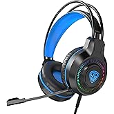 SpinBot BattleBudz H2 Wired Gaming Headphone with 50mm Drivers, RGB USB Lighting, Suspension Headband, 1.8m Braided Cable & B