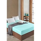 Ezgi Lastikli Pamuklu Ranforce Dokuma Kumaş &Ccedil;arşaf Mint 100x200 cm Tek Kişilik, Carsaf