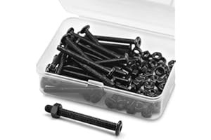 MINHER (30 Ensembles) M4 x 40mm Boulons et écrous à Tête Creuse Kit 304 Acier Inoxydable Oxyde Noir, Boulons de Meubles, Vis de Connecteur Pour Meubles