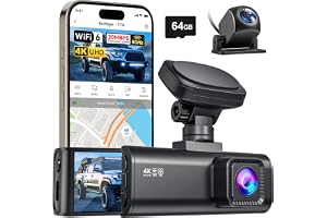 REDTIGER F7N 4K Dash Cams, WiFi GPS Front 4K/2,5K och Bakre 1080P Dual Dash Camera, 3,18" skärmkamera för bilar, 170° vidvink