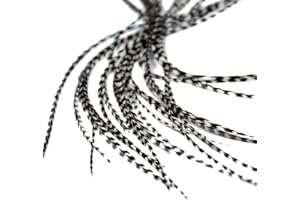 ‎ONE FINE DAY FEATHERS 5 XXL LANG 28-33 cm (11-13 zoll) Feder-Haarverlängerung, echte Federn für haar (Grizzly)