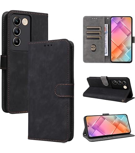 MOJIA Handyhülle Für Vivo V29 5G – PU Leder Brieftaschenhülle Mit Ständer & Kartenfächern