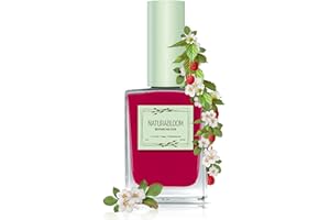 NATURABLOOM Nagellack schnelltrocknend rot (Raspberry Sorbet) - natürlicher Nagellack mit veganer Formel - atmungsaktiv, nachhaltiger und langanhaltend, 14 ml
