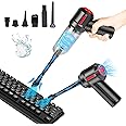 PCKOBEVER Computer Vacuum Cleaner,3 in 1 Compressed Air Duster Mini Handheld Vacuum, Rechargeable Car Hoover,Portable Air Duster Cordless,Keyboard Cleaner Electric Air Blower For PC Computer Car