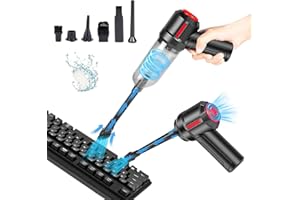 PCKOBEVER Computer Vacuum Cleaner,3 in 1 Compressed Air Duster Mini Handheld Vacuum, Rechargeable Car Hoover,Portable Air Duster Cordless,Keyboard Cleaner Electric Air Blower For PC Computer Car