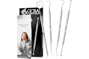 OCBA Plaque Remover Teeth Cleaning Tool 4 Pcs Dental Care Kit Tooth Filling Repair Set Stainless Steel Dental Tools for Men Women Kids and Pet Care
