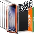 IMBZBK [4+4 Pack] for Samsung Galaxy S23 Screen Protector Tempered Glass Accessories 4 Pack Screen Protector for Samsung Galaxy S23 4 Pack Camera Lens Protector