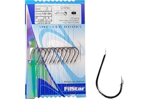 Pro FILSTAR 10 Anzuelos de Pesca CHINU Tamaño 2 - Hilo da Pesca Monofilo Dia 0,25mm - Línea Mono de 50cm - Pesca Carpa - Carpfishing - Aparejos de Pesca - Method Feeder - Pesca Accesorios - Fishing