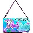 TERA 13 Polyester Duffle Bag For Girls (1 Pcs) Mermaid Duffle Bag For Kids | Whimsical And Sturdy Bag | Best For Travel And Play | Return Gifts Birthday Party For Kids, 20 cm,Brown