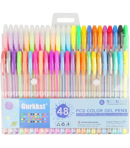 Penne Gel Nere, 16 Pezzi Penna Roller 0.5mm Penna a Inchiostro Liquido