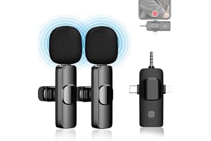Trådlös mikrofon kompatibel med iPhone, mobil mikrofon med magnetisk klämma, brusreducering, Lavalier videoinspelning (trådlö