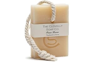 THE CLOVELLY SOAP CO. Clovelly Soap Co Natural Handmade Soap on a rope Bar (Bergamot and Lemongrass 100g) For All Skin Types 100g